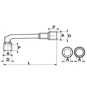 CLE A PIPE DEBOUCHEE 6/12 PANS 22 MM SAM OUTILLAGE – 93SD22 mode 6